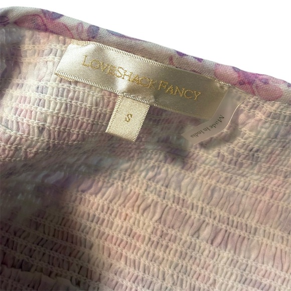 LoveShackFancy Sonora Ruffled Smocked Mini Dress Purple Floral Sz Small NWOT - Picture 11 of 12